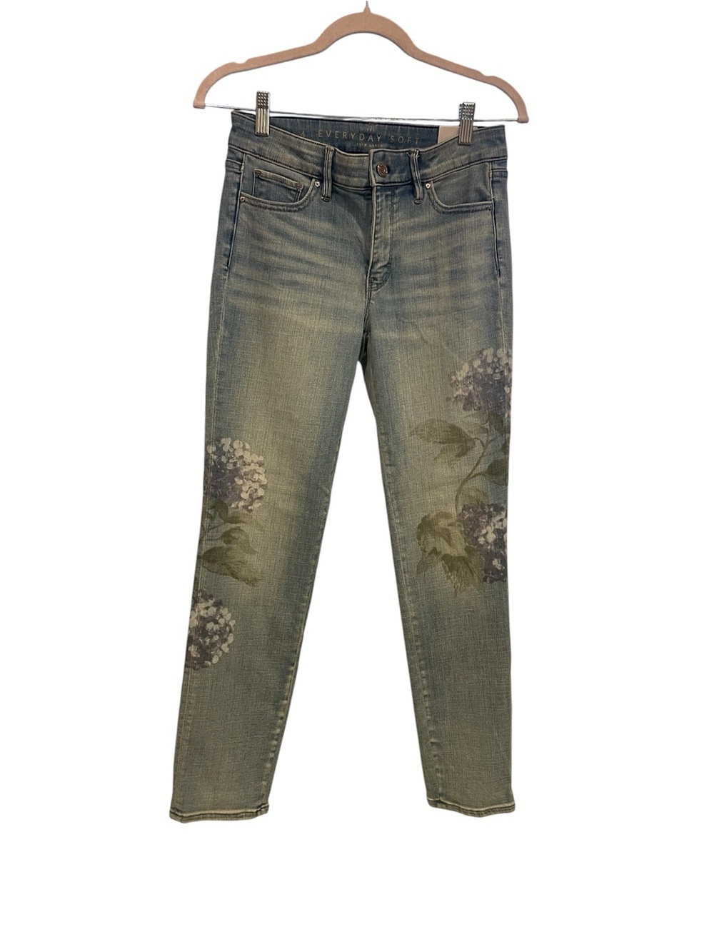 WHBM Floral Print Slim Ankle Jeans Cottagecore Garden Denim Size 4 NWT